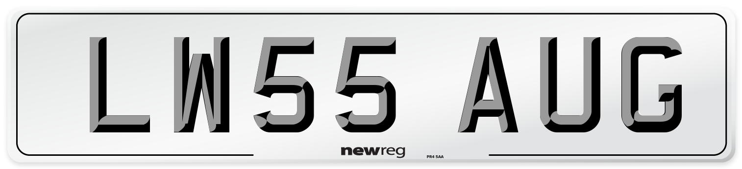 LW55 AUG Number Plate from New Reg
